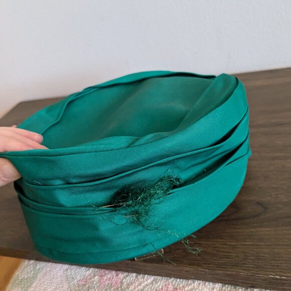 vintage 1950s 1960s Dorothy Serf hat turquoise pillbox retro rockabilly